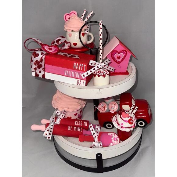 Other - Valentines Day Handmade Tiered Tray Decor